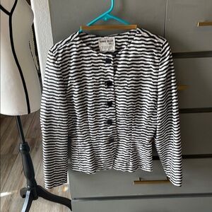 Black and White Striped Blazer